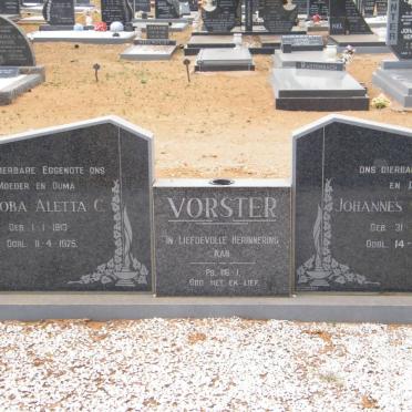 VORSTER Johannes Christiaan 1909-1982 &amp; Jacoba Aletta C. 1913-1975