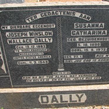 DALLY Joseph Winslow Wallace 1883-1949 &amp; Susanna Catharina BEZUIDENHOUT 1890-1972 