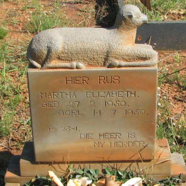 DYK Martha Elizabeth, van 1950-1950