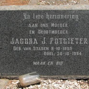 POTGIETER Jacoba J. nee VAN STADEN 1899-1984