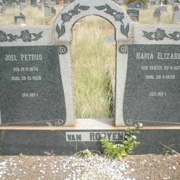 ROOYEN Joel Petrus, van 1876-1959 &amp; Maria Elizabetha VENTER 1876-1958