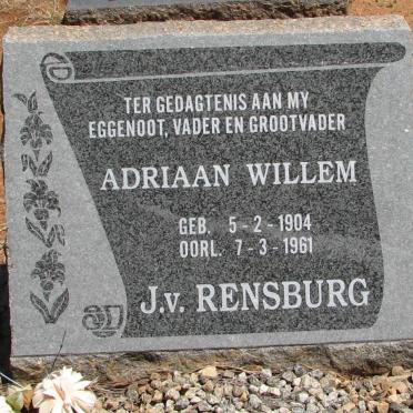 RENSBURG Adriaan Willem, J.v. 1904-1961