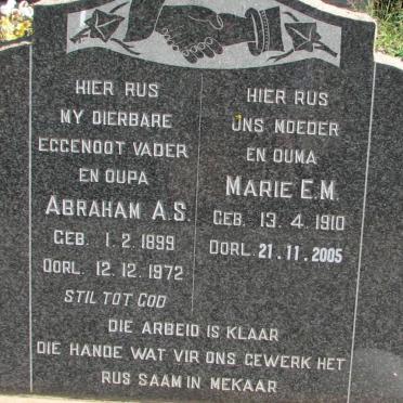 LOURENS Abraham A.S. 1899-1972 &amp; Marie E.M. 1910-2005