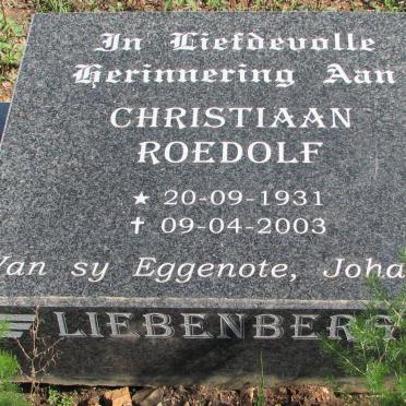 LIEBENBERG Christiaan Roedolf 1931-2003