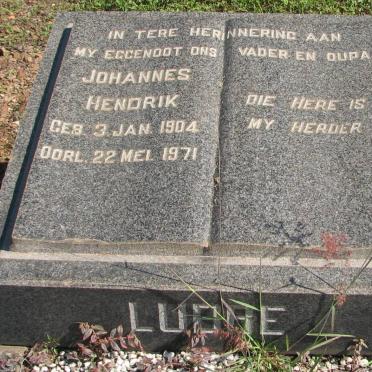 LUBBE Johannes Hendrik 1904-1971