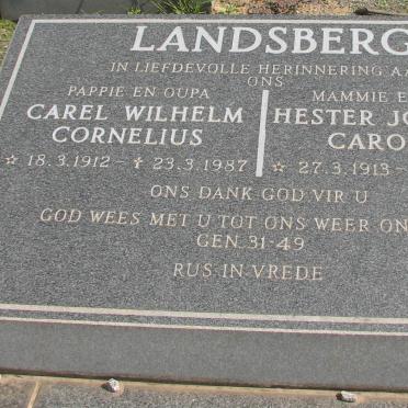 LANDSBERG Carel Wilhelm Cornelius 1912-1987 &amp; Hester Johanna Carolina 1913-1987
