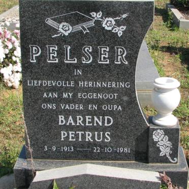 PELSER Barend Petrus 1913-1981