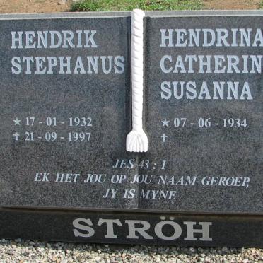 STROH Hendrik Stephanus 1932-1997 &amp; Hendrina Catharina Susanna 1934-