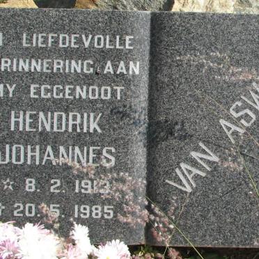 ASWEGEN Hendrik Johannes, van 1913-1985