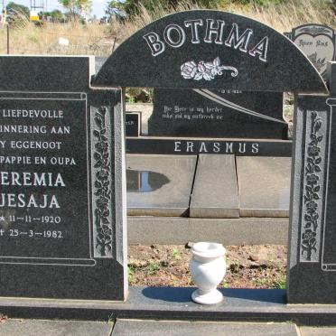BOTHMA Jeremia Jesaja 1920-1982 &amp; Elizabeth Anna 1917-2003