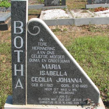 BOTHA Maria Isabella Cecilia Johanna 1921-1995