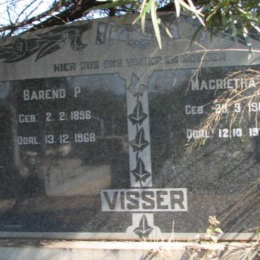 VISSER Barend P. 1896-1968 &amp; Magrietha S. 1903-1976