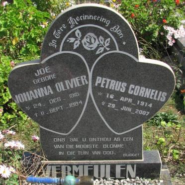 VERMEULEN Petrus Cornelius 1914-2007 &amp; Johanna OLIVIER 1915-1994