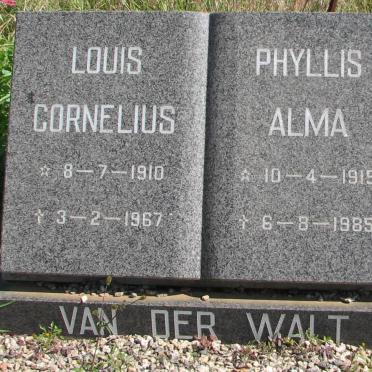 WALT Louis Cornelius, van der 1910-1967 &amp; Phyllis Alma 1915-1985