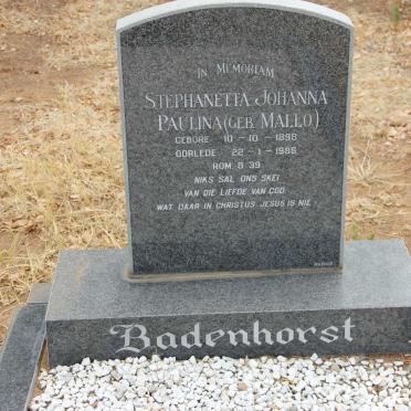 BADENHORST Stephanetta Johanna Paulina nee MALLO 1898-1985