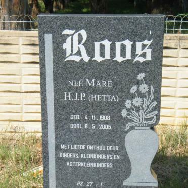 ROOS H.J.P. nee MARÉ 1908-2005