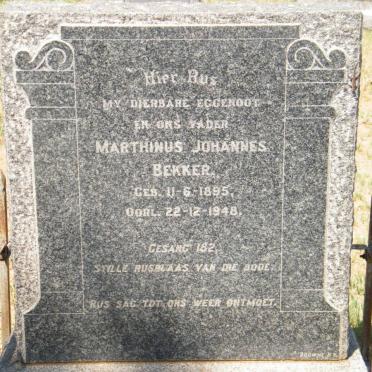 BEKKER Marthinus Johannes 1895-1948