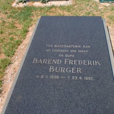 BURGER Barend Frederik 1936-1992