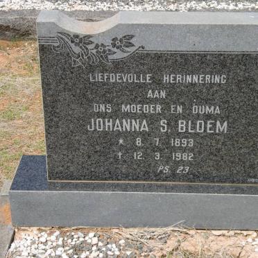 BLOEM Johanna S. 1893-1982