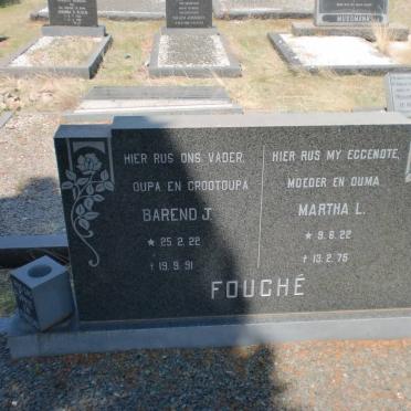 FOUCHE Barend J. 1922-1991 &amp; Martha L. 1922-1975