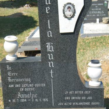 HUNT Annatjie, de la 1954-1975