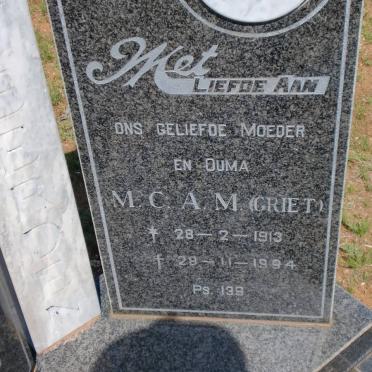 HEERDEN A.G.DE B., van 1907-1990 &amp; M.C.A.M.