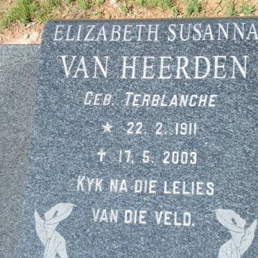 HEERDEN Elizabeth Susanna, van nee TERBLANCHE 1911-2003