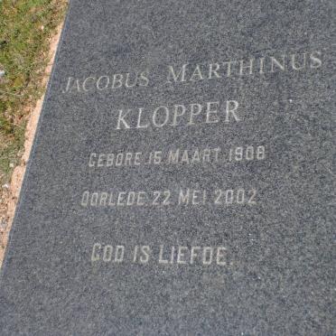 KLOPPER Jacobus Marthinus 1908-2002