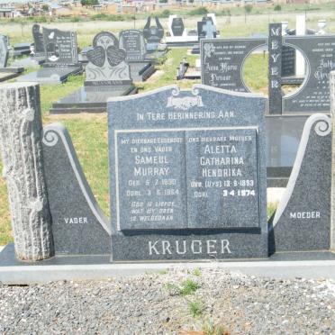 KRUGER Samuel Murray 1890-1964 &amp; Aletta Catharina Hendrika UYS 1893-1974