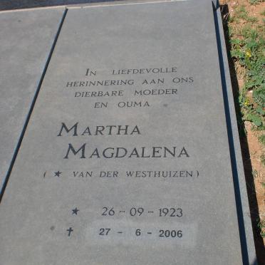MERWE Martha Magdalena, van der nee VAN DER WESTHUIZEN 1923-2006