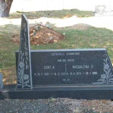 RAUTENBACH Gert H. 1922-1980 &amp; Magdalena S. 1926-1985