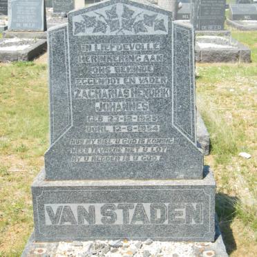 STADEN Zacharias Hendrik Johannes, van 1925-1954