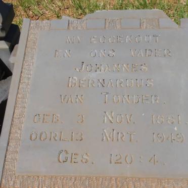 TONDER Johannes Bernardus, van 1881-1949