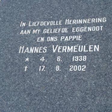 VERMEULEN Hannes 1938-2002
