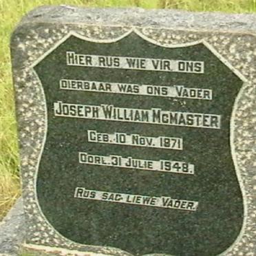 McMASTER Joseph William 1871-1948