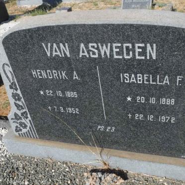 ASWEGEN Hendrik A., van 1885-1952 &amp; Isabella F. 1888-1972