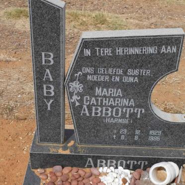 ABBOTT Maria Catharina nee HARMSE 1929-1995