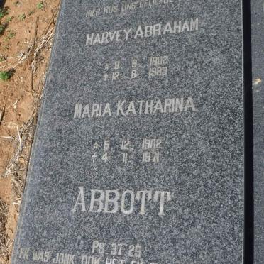 ABBOTT Harvey Abraham 1902-1993 &amp; Maria Katharina 1902-1971