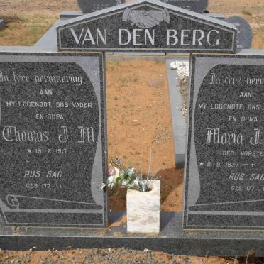 BERG Thomas J.M., van den 1917- &amp; Maria J.C. VORSTER 1927-