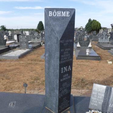 BÖHME Ina nee SCHOLTZ 1937-2013