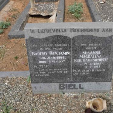 BIELL Barend Benjamin 1884-1957 &amp; Susanna Magdalena BADENHORST 1898-1988