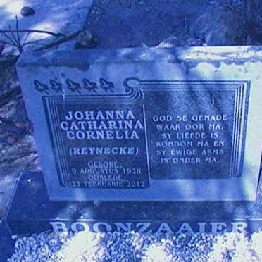 BOONZAAIER Johanna Catharina Cornelia nee REYNECKE 1928-2012