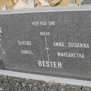 BESTER Barend Daniel &amp; Anna Susanna Margaretha
