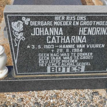 BOTES Johanna Hendrina Catharina nee VAN VUUREN 1903-1984