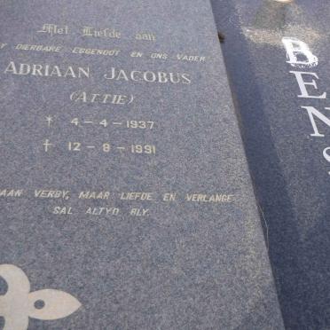 BENSON Adriaan Jacobus 1937-1991 &amp; Johanna Cornelia -1949