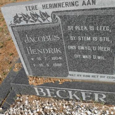 BECKER Jacobus Hendrik 1904-1982