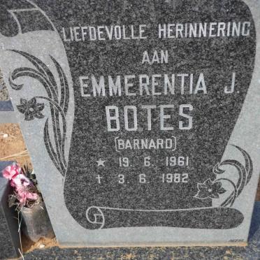 BOTES Emmerentia J. nee BARNARD 1961-1982