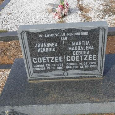 COETZEE Johannes Hendrik 1923-1997 &amp; Martha Magdalena Debora 1925-1993