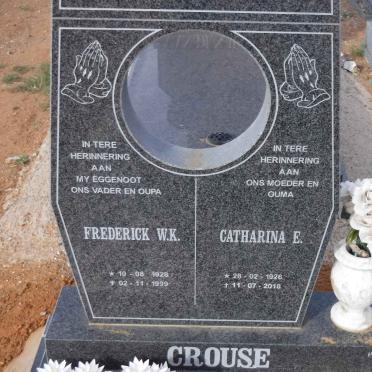 CROUSE Frederick W.K. 1928-1999 &amp; Catharina E. 1926-2018