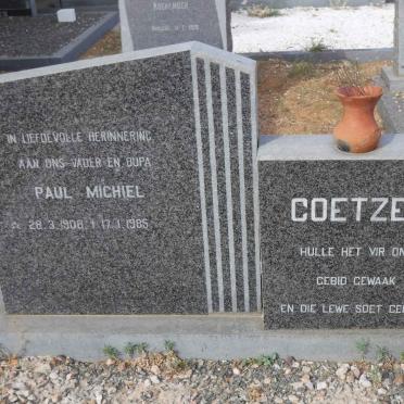 COETZER Paul Michiel 1908-1985 &amp; Louisa A. 1914-1978